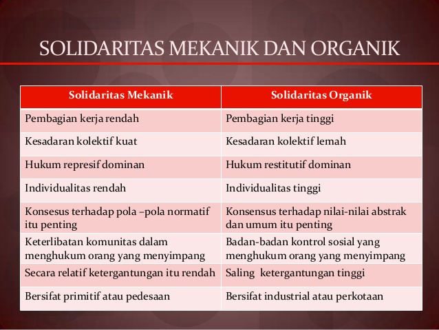 Solidaritas organis adalah
